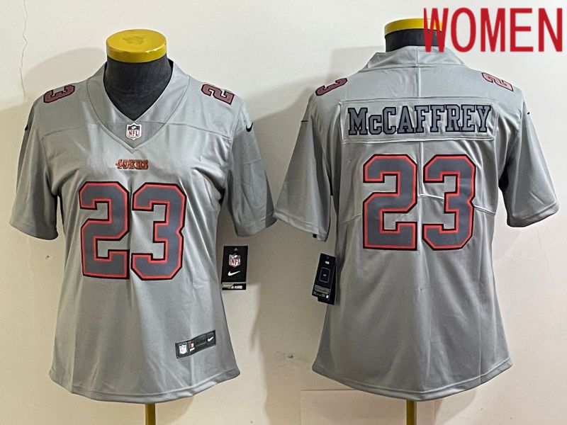 Women San Francisco 49ers 23 Mccaffrey Grey 2024 Nike Vapor Untouchable Limited NFL Jerseys
